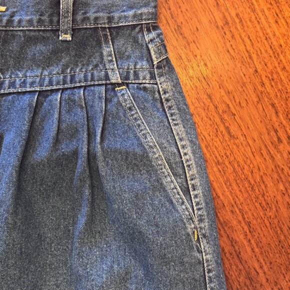 Vintage Lee Denim Pleated Midi Skirt - Picture 3 of 11